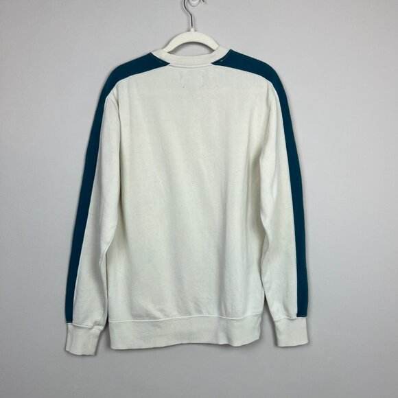 Billabong Wave Washed Crew Sweater Size Medium Men's Cream/Blue Excellent Cond. - Picture 3 of 6